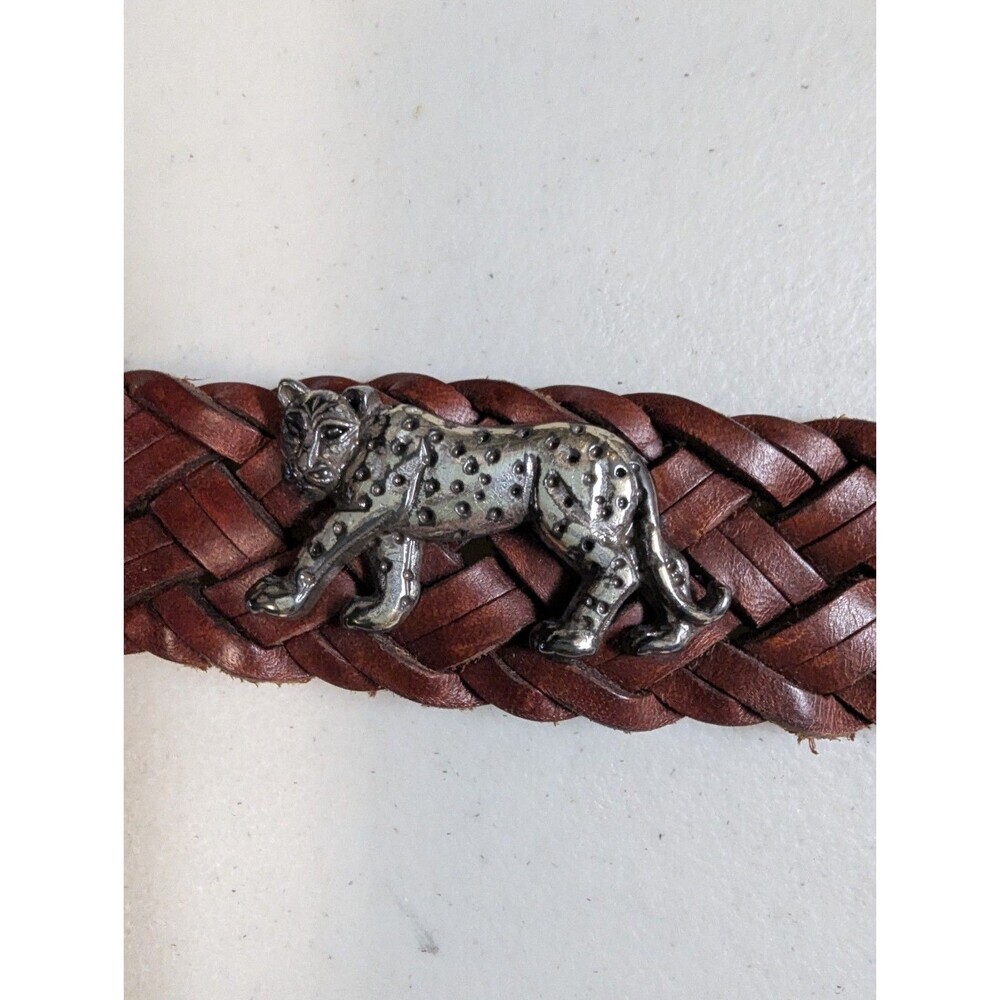 Vtg 90s Brighton Braided Leather Animal Charm Belt Safari Zoo 30Description: - Picture 8 of 13